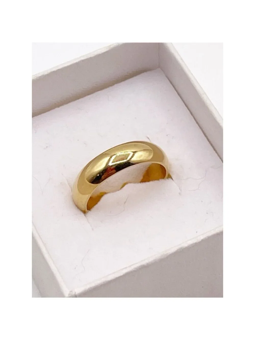 VTG 18KT GE Gold Electroplated Comfort Fit Band Ring Classic Wedding Size 7.5